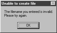 Can't create file
